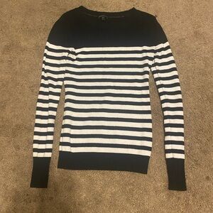 Express Navy and White Striped Sweater